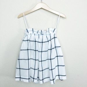 Zara Trafaluc White Plaid Crop Top + Bandeau